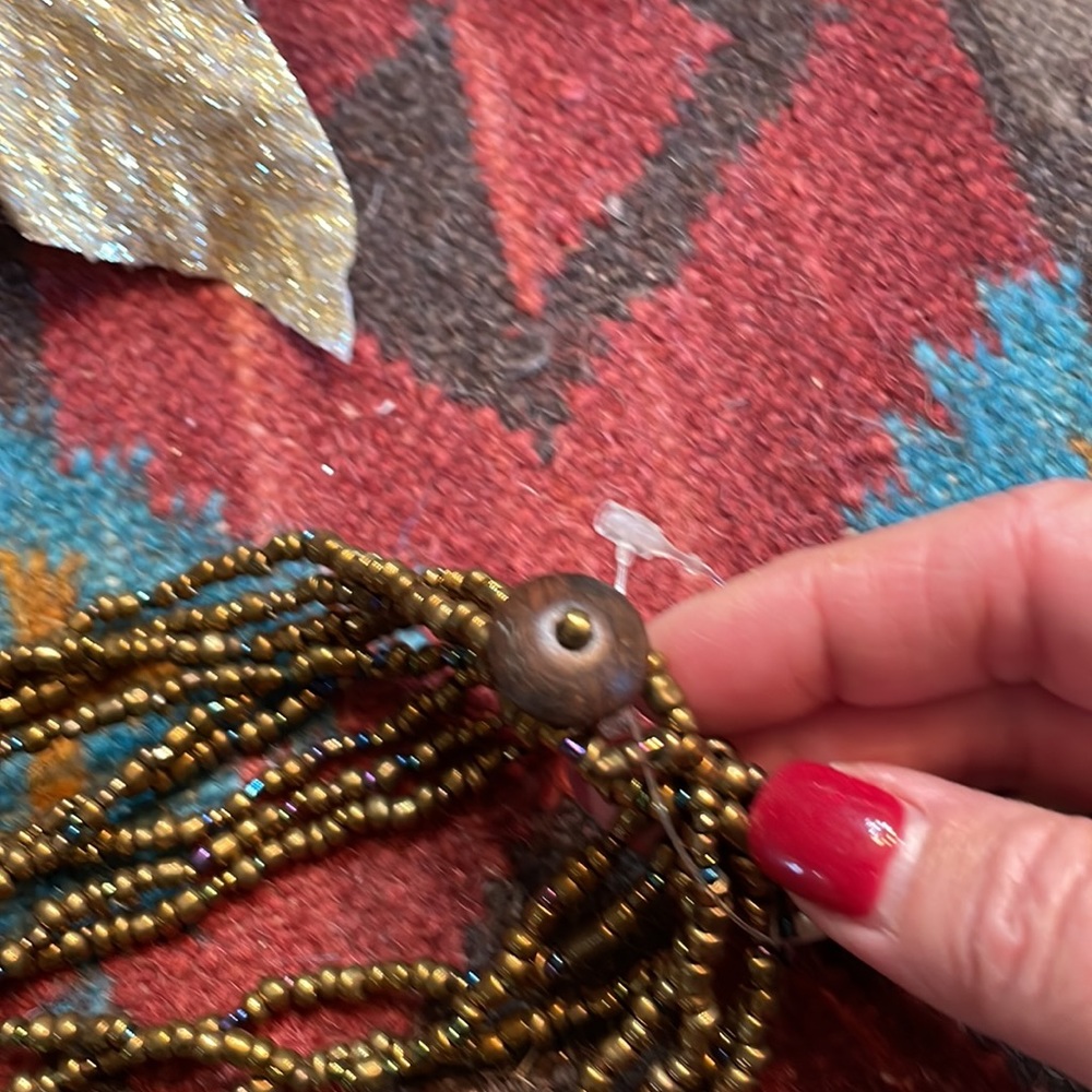 Brown Beaded necklace - Picture 4 of 6